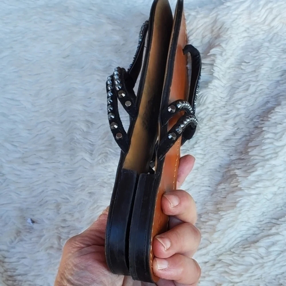 Vince Camuto Black Glitter Thong Punk sandals 7.5 - Picture 8 of 12